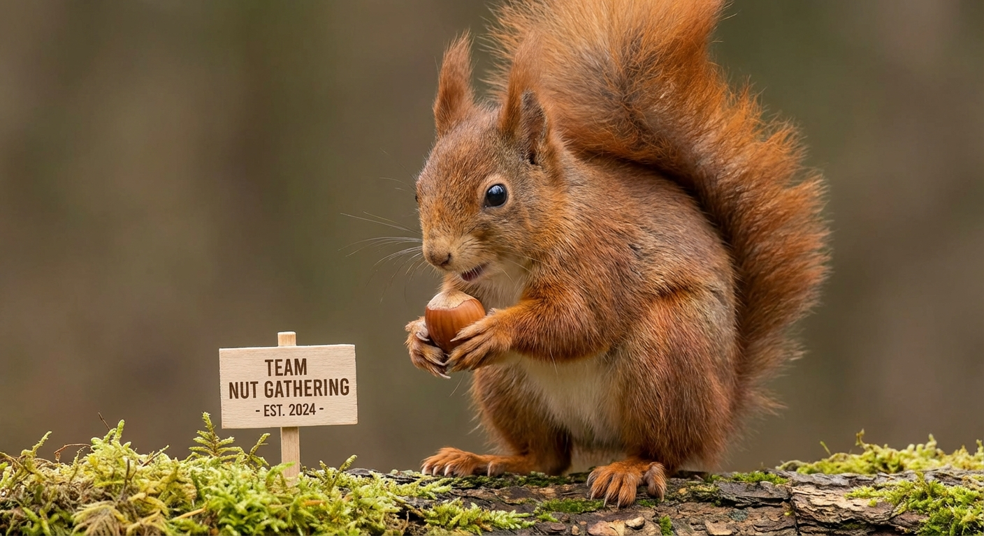 Ekorn som spiser nøtter