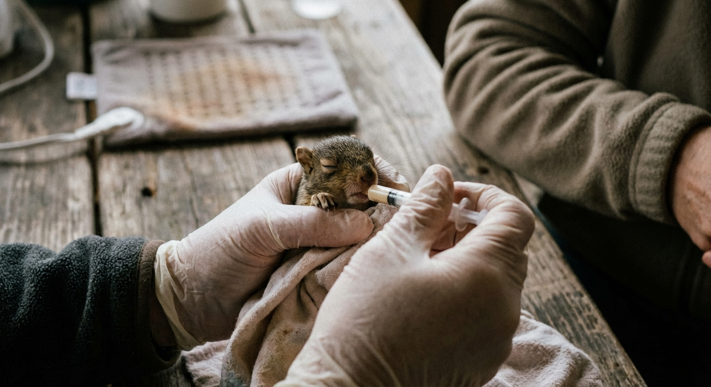 Nøtteliten kom til Ekornhjelpen i 2019